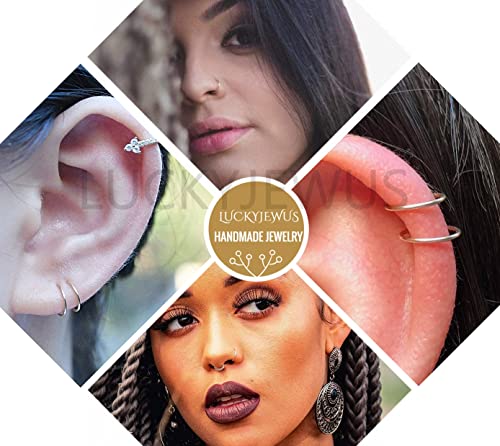14K Gold Filled Small Hoop Earrings For Cartilage Nose, Tiny Thin 7Mm Piercing Hoop Ring 22 Gauge #TOP7