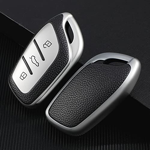 Couverture de clé Voiture pour MG ZS EV MG6 EZS HS EHS, TPU coloré + Grain Cuir Boitier Coque Protection étui Souple Accessoire Voiture Cover
