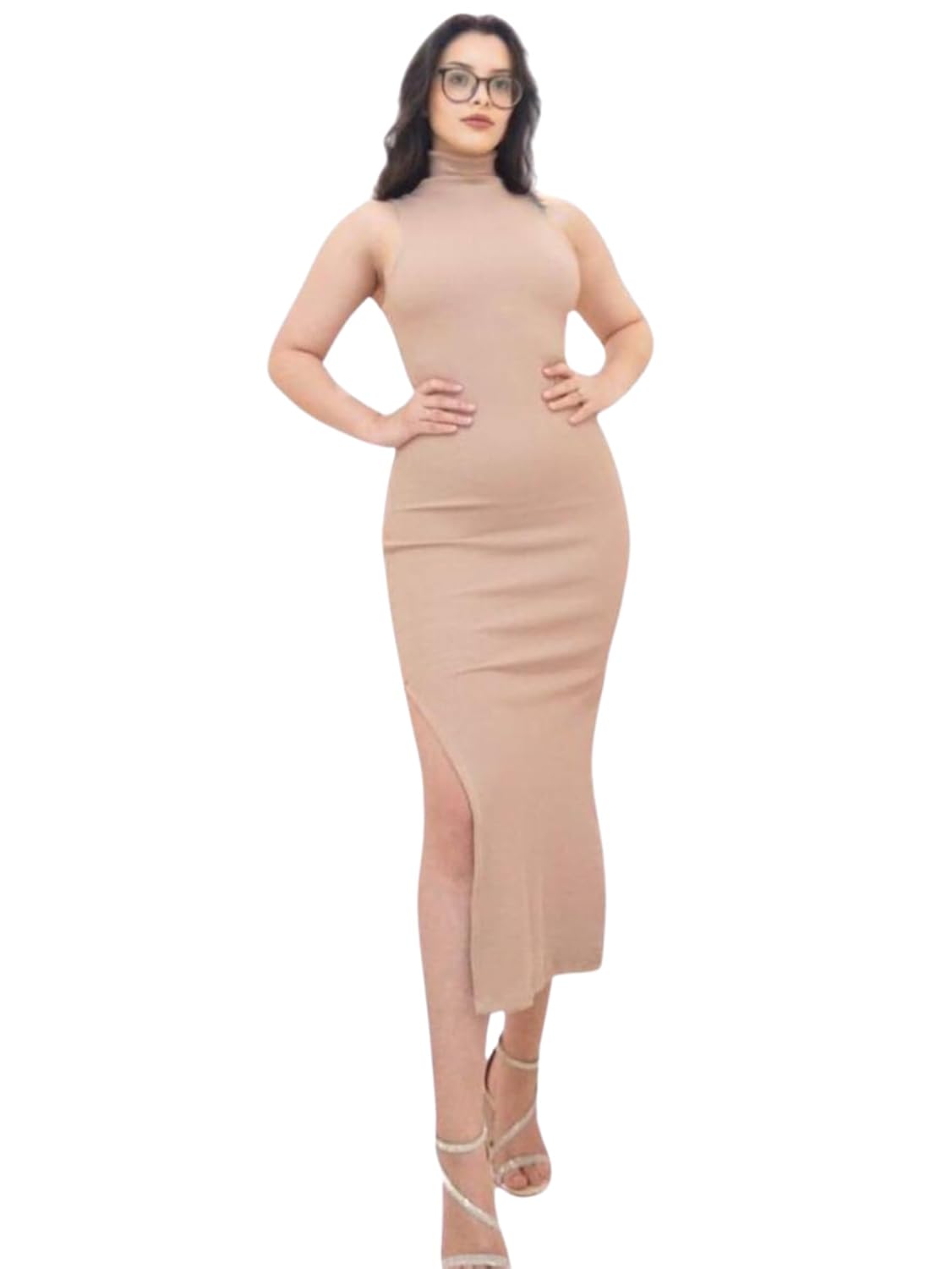 Vestido feminino Midi Elegante com Gola Alta e Fendas Laterais Luxo em promoção! Veja a oferta e mais achadinhos de Vestidos Hoje é o melhor dia para comprar Vestido feminino Midi Elegante com Gola Alta e Fendas Laterais Luxo com aquele preço maroto! Promoção! Aproveite a oferta!