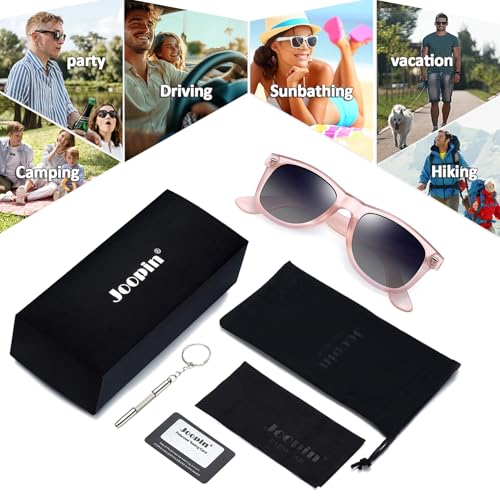 Image of Joopin Square Sunglasses Polarized UV400 Designer Sun Glasses Men Women | Oversized, Plastic Frame, Retro, Vintage, Unisex, Trendy Shades for Driving, Party, Fishing, Business, Costume