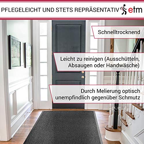 etm® Schmutzfangmatte - Note 1,6: Sieger Preis-Leistung - Fußmatte in vielen Größen - Türmatte Fußabstreifer für Haustür… – Bild 6