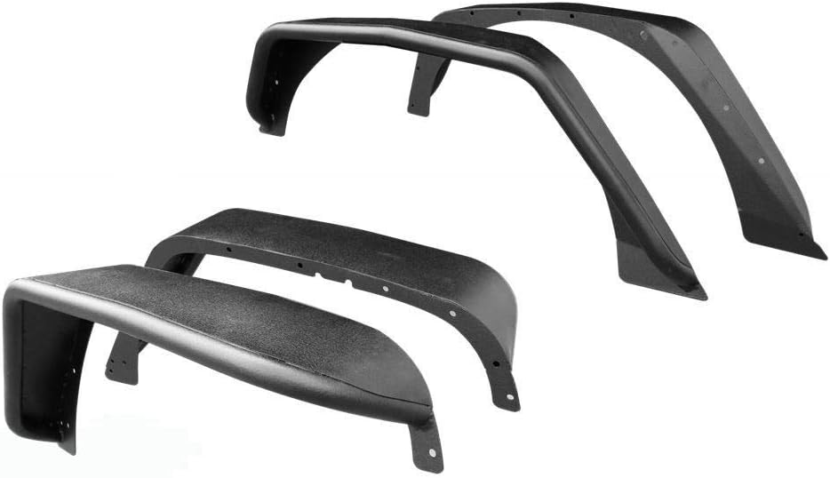 Textured Steel Flat Fender Flares fit 2018-2020 Wrangler JL Fenders 4pc