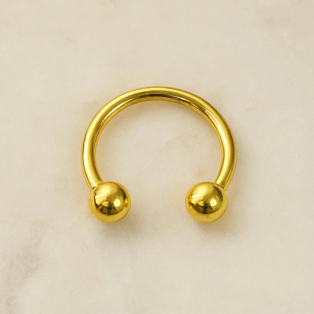 316L Edelstahl Innengewinde Hufeisen Circular Barbell CBB Ring Sterling Silber überzogen mit Kugelenden Hypoallergener Septum Nasenring Helix Daith Knorpel Piercing Schmuck