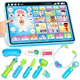 Doctor Kit for Girls Boys 1 Years Old, Interactive Doctor Tablet with Sound & Music, Doctors Pretend Playset with Stethoscope, Baby Toys for Ages 1 2 3, Ideal Christmas Birthday Gifts for Kid Toddler