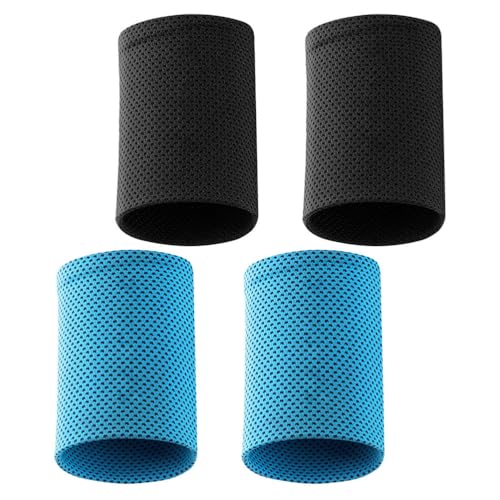 Hemoton 4 Pairs Chilling Ice Silk Outdoor Wrist Covers,Wicking Wrist Sweat Bands,Unisex Wristbands Sports Wristbands Thin Wrist Band Summer Ice Wristband Gym Towels for Working Wrist Guards Cool