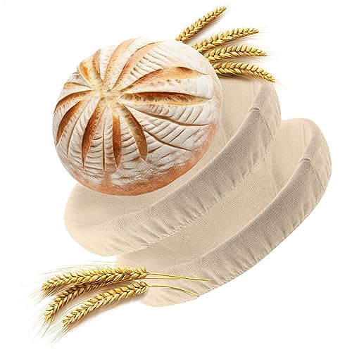 Robin Goods® 2x Bäckerleinen rund - Leinentuch mit Gummibund...