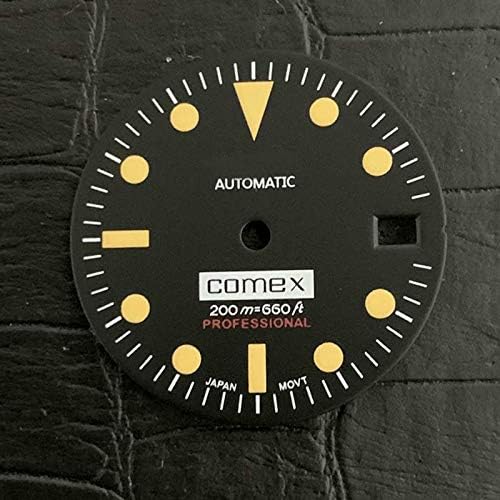 LICHIFIT Vintage 28.5MM Watch Dial Green Luminous Dial with Calendar for NH35 Watch Movement Repair Part