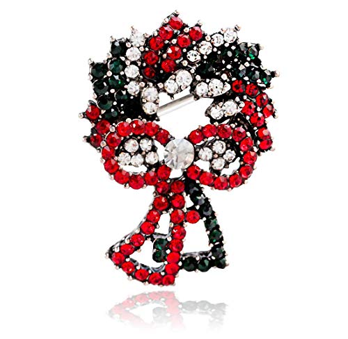 Preisvergleich Produktbild Weihnachtsdekoration Europa und Amerika Adventskranz Diamanten dreidimensionale Brosche Retro feine Legierung Weihnachten Blumenbrosche Weihnachten Geschenk Stift einfach Schmuck (Farbe: Silber) LLAN