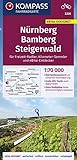 fahrrad bamberg pödeldorfer str  KOMPASS Fahrradkarte Nürnberg, Bamberg, Steigerwald 1:70.000, FK 3328: reiß- und wetterfest mit Extra Stadtplänen (KOMPASS-Fahrradkarten Deutschland, Band 3328)