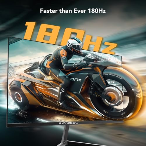 Image of 24 inch Flat Gaming Monitor Full HD 1920x1080, 180Hz,1ms, Adaptive-Sync, Eye-Care Technology,HDMI, DisplayPort, HDMI*1 /DP*1 /USB*1, 3-Side Virtually Borderless Design,Support Wall Mount Install