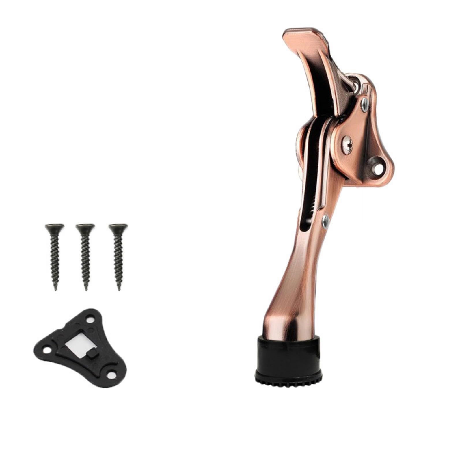 Hzbb Red Bronze Smooth Alloy Door Holder For Interior Entries Foot Operated Design Space Saving Door Stopper