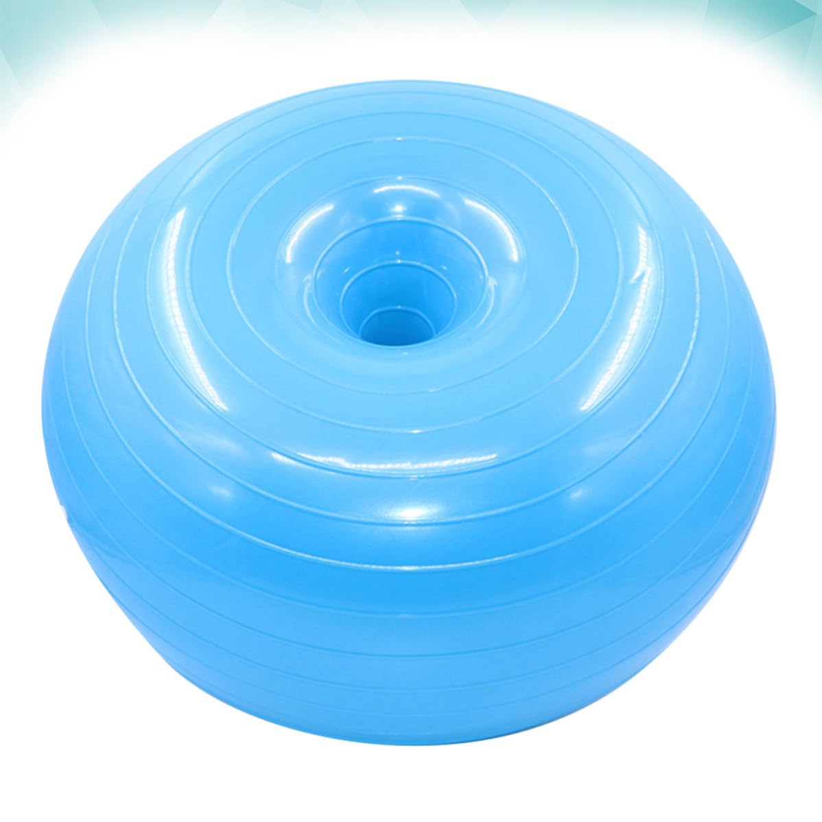 Pelota de Yoga con Superficie Antideslizante y Bomba de Aire de PVC con Forma de Donut Antiexplosion para Ejercicios de Equilibrio y Tonificacion
