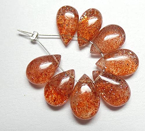 Pierre de soleil naturelle en poire lisse 10.5-11.5mm fil perle minéral création bijoux