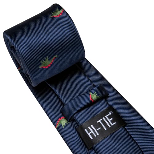 Image of Hi-Tie Mens Paisley Floral Striped Ties Set Silk Necktie and Lapel Pin for Men Pocket Square Cufflinks Set Business Wedding