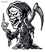 Reaper with Middle Finger Sticker Funny CAR