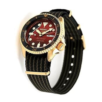 SEIKO 自動巻き ブラックダイヤル 時計 Amazon.co.jp: Seiko メンズ レッドダイヤル ブラックナイロン