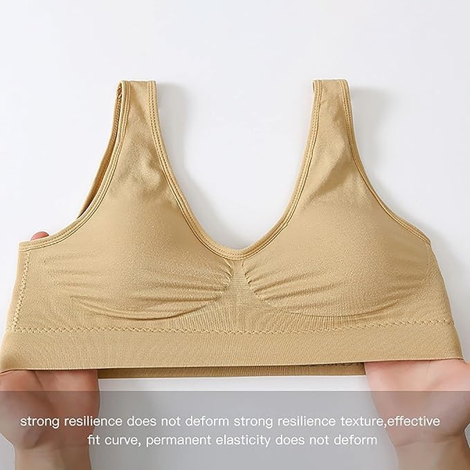 Image of Brachy Womens Women's Cotton & Elastane Non-Padded Non-Wired Workout Supportive Seamless Wireless Yoga Air Bra