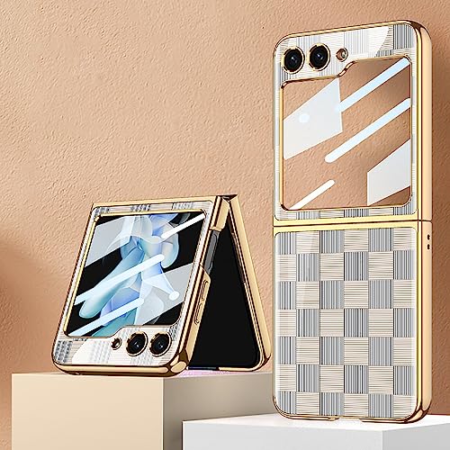 Coque Galaxy Z Flip 5 5G étui téléphone portable ultra mince verre 9H