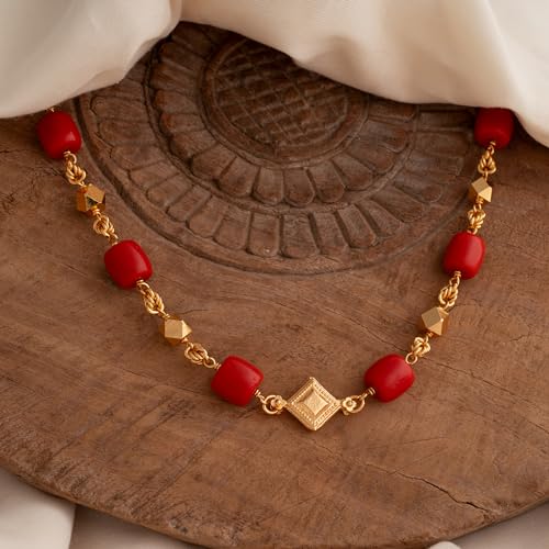 Image of Radha's Creations jewellery GSB mangalorean chain for women one gram gold