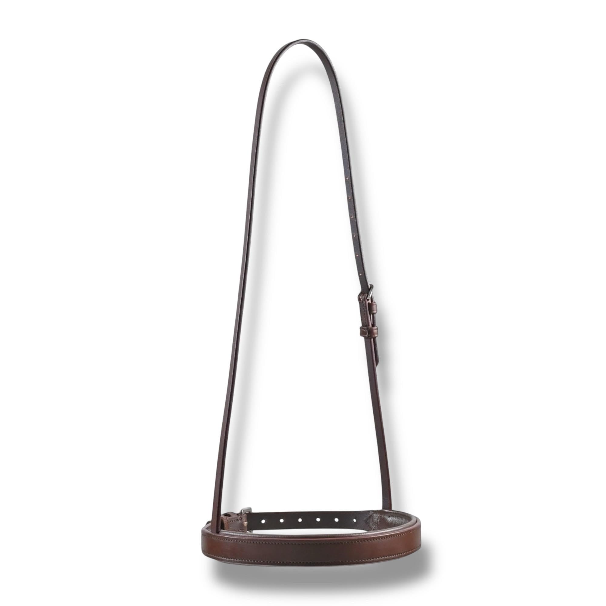 Elite Leather Cavesson Noseband (Sepia Brown, Full)