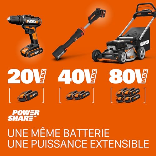 WORX Kabelloses Multifunktionswerkzeug, bürstenlos, 20 V, WX698, verschiedene Materialien, universelle Befestigung, Lieferung mit 2 Klingen, 1 Schleifpad, 20 abgeschnittenen Papieren, 1 Akku 2 Ah und