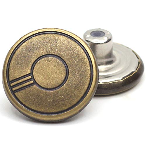 12 Sets Brass Jean Tack Buttons Replacement No Sew Metal Buttons #TOP20
