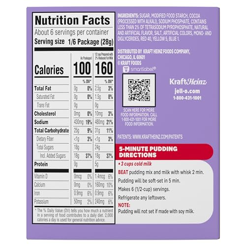 Image of Jell-O Chocolate Artificially Flavored Instant Pudding & Pie Filling Mix, Family Size, 5.9 oz. Box