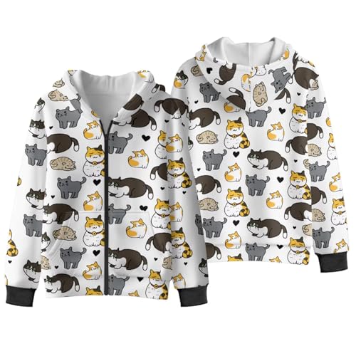 Girls Winter Full Zip Long Sleeve Hoodie Fuzzy Jacket Outwear Coat with Pocket Fashion Youth Outfits 5-16 Years