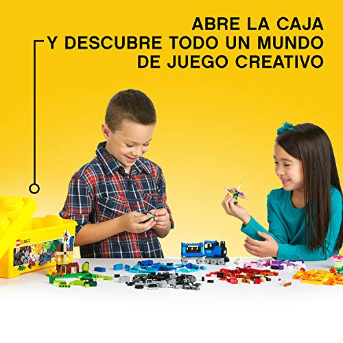 LEGO 10696 Classic Caja de Ladrillos Creativos Mediana con Base Verde, Coches y Animales, Juguete para Construir para Niños de 4 Años o Más