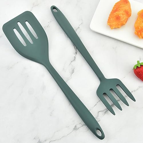 Miniatura 9 de Juego de espátulas de silicona, tenedor flexible de silicona, espátula de cocina, tenedor de cocina resistente al calor, utensilios de cocina de