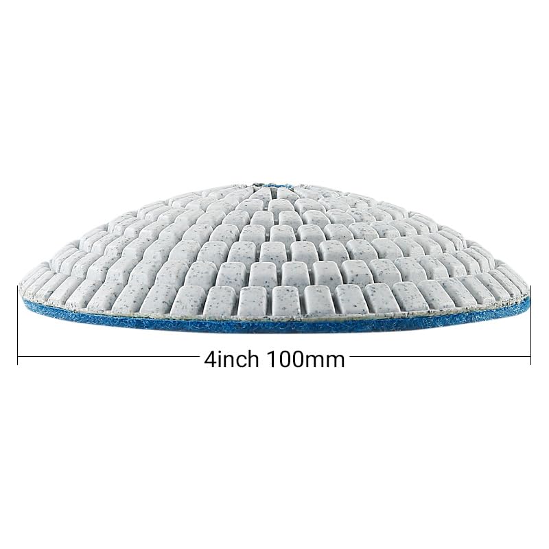 LOZLIN 8-Piece 5/8-11 Thread Curved Diamond Polishing Pad Set with Backer Discs for Marble Granite Stone Care (Convex Bowl Shape)