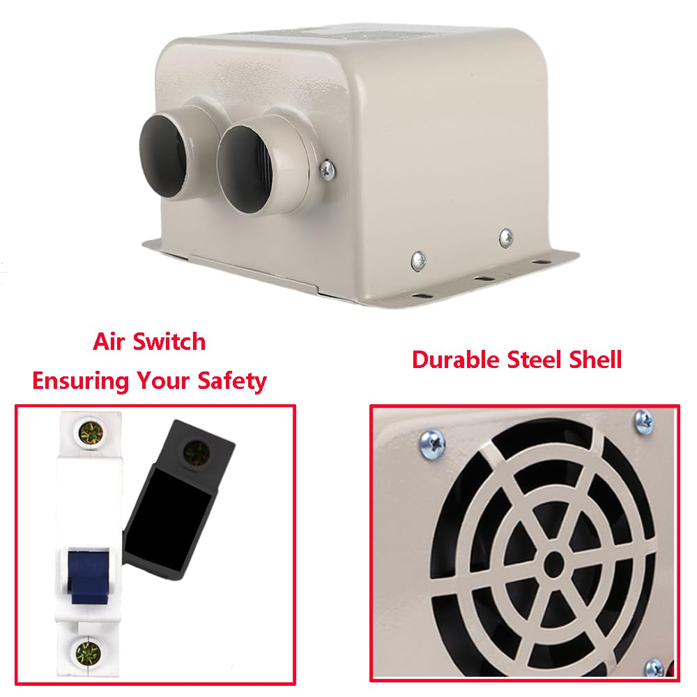 Riscaldatore per auto Riloer per camper 12V 600W 2 fori portatile invernale riscaldamento rapido parabrezza automatico finestra sbrinamento sbrinatore compatible con vari veicoli 12V
