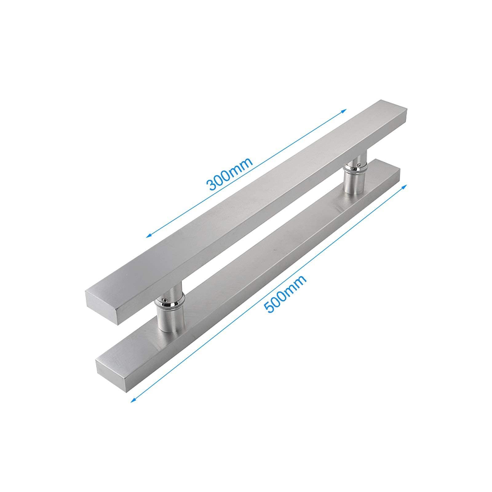 Pasamanos para Puerta corrediza de Acero Inoxidable Cepillado, manija para Puerta de Vidrio Comercial, manija para Puerta de Madera, manija de Tubo Cuadrado, 4 tamaños, fácil de Instalar (ta