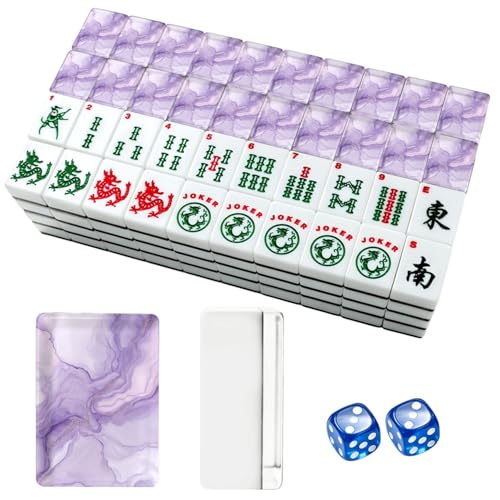 Juego de Mesa American Mahjong Set con Fichas Acrílicas y Bolsa miniatura 1