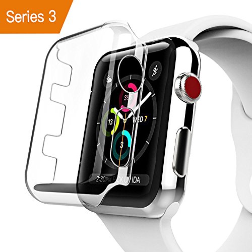 Apple Watch Series 3 Case, Benuo [Defender Series] Protective HD Clear PC Screen Protector [Ultra Thin], Lifetime Replacements Cover Case for Apple Watch Series 3/Series 2/Edition/Nike+ 42mm