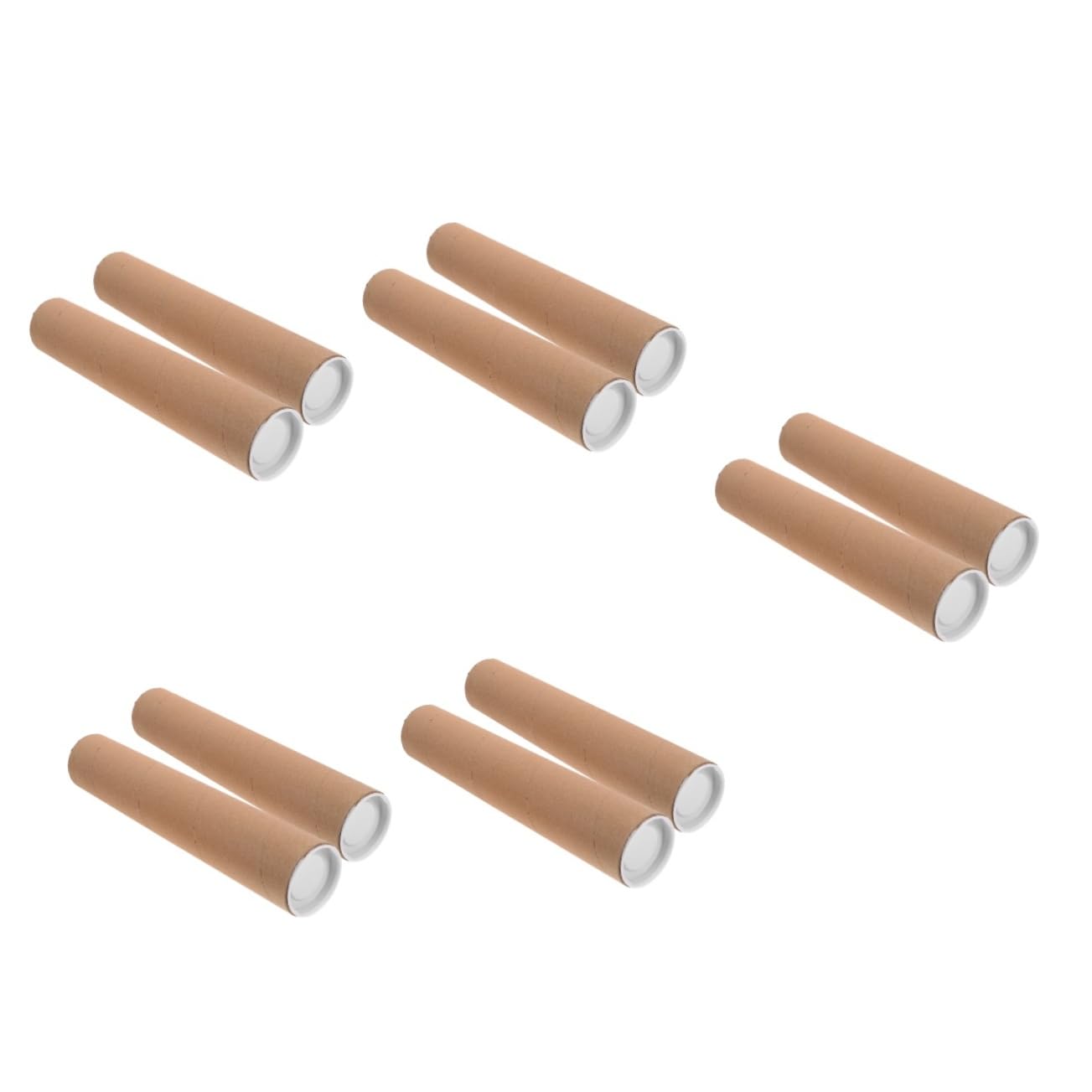 Sewroro 10pièces Tubes Kraft Pour Affiches Lot De Cylindres De Stockage Robustes Avec Couvercles Pour Expédition Et De Documents Et Œuvres Art
