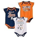 Outerstuff MLB Infants 3pk Onesie Set, Detroit Tigers 12 Months