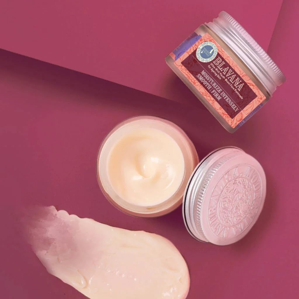 Blavana Daily Moisturizer for Face - An Ayurvedic Ultra-Rich Youth-Boost Face Pommade for Aging Skin - with Black Gram, Manjistha, Apricot, Aloe Vera - Dermatologically Tested 1.76 oz - Image 6