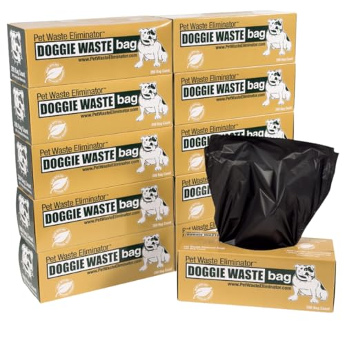 Pet Waste Eliminator 2000 Dog Poop Bags on Rolls - 50% Thicker, Leak-Proof & Opaque - Partially Made with Recycled Materials for Bulk Use, Parks, HOAs, Apartments