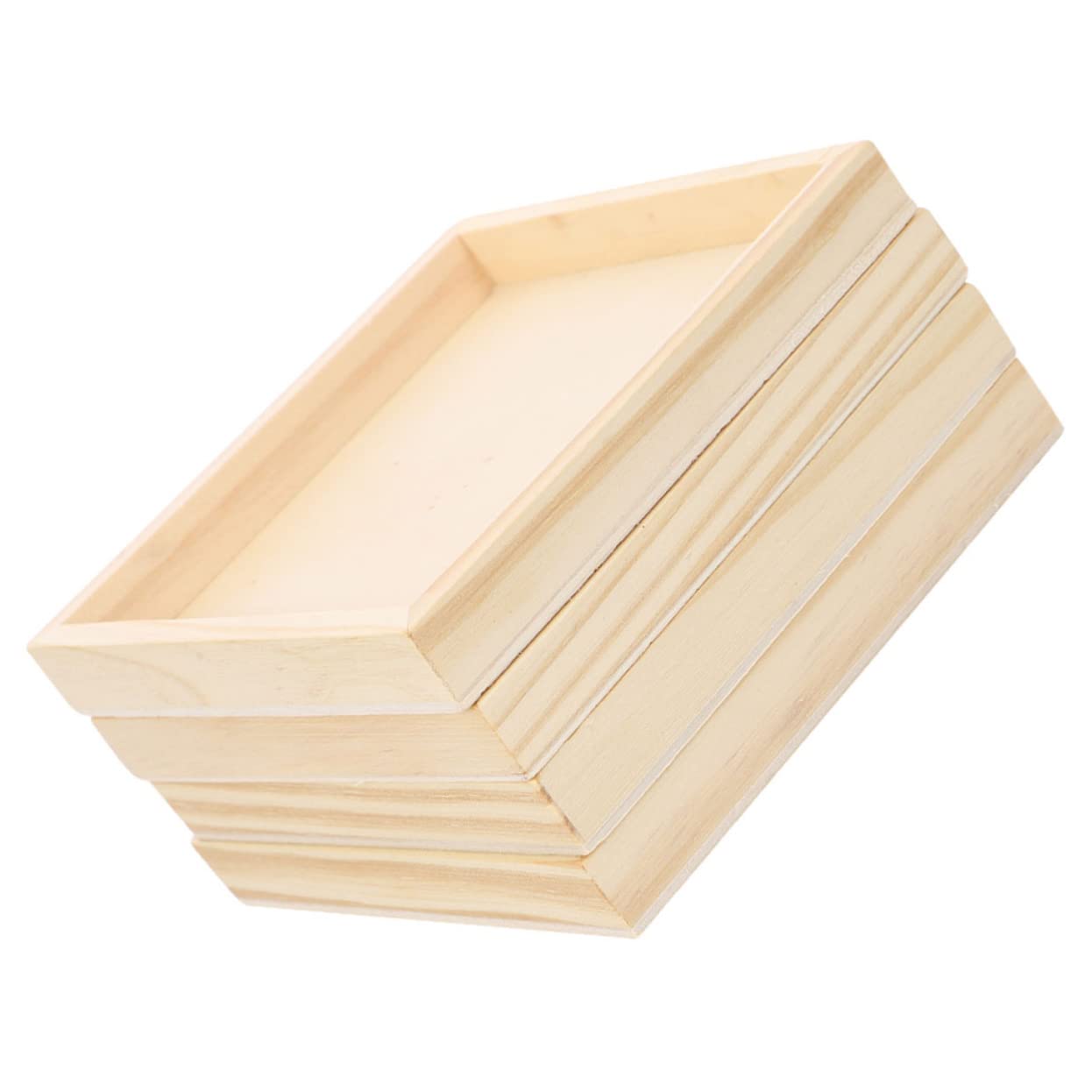 Ciieeo 3sets Wooden Serving Board Holder Square Wooden Trays Puzzle Organizers Toy Serving Tray 4pcs*3