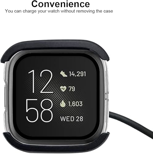 Miniatura 3 de Rc-Z Protector de pantalla para Fitbit Versa 2, carcasa rígida mate de policarbonato completa, protector de pantalla de cara completa para Fitbit