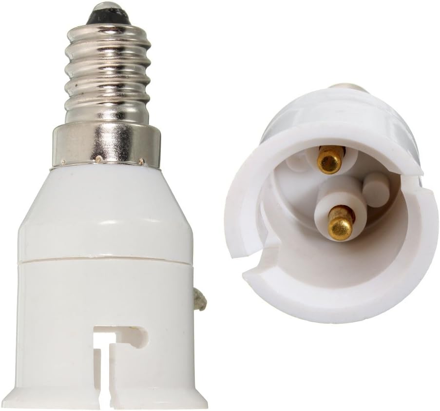 E14 To B22 Lamp Socket Converter (White) - Pack of 2
