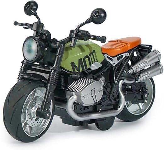 Diecast Motorcycle Toy Bike 1:12 Scale Alloy Miniature Model Pull Back Action Realistic Replica Durable Metal Plastic Gift for Boys Girls (Color and Design Sent As Per Stock)