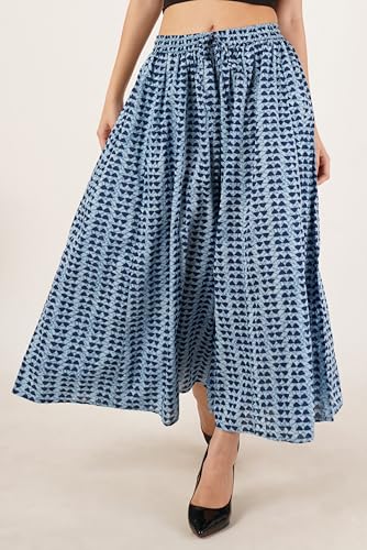Image of COTLAND Fashions Jaipuri Cotton Printed Flared Palazzo Pants for Women