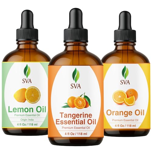 Aceite Esencial Combo SVA de Mandarina, Naranja y Limón 4oz