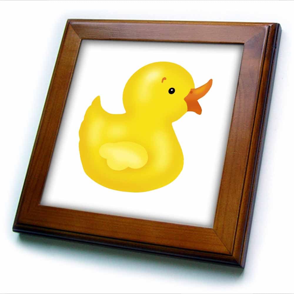 3D Rose Big Yellow Rubber Duckie Framed Tile, 8