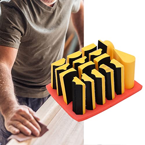 14Pcs Sanding Block Double Ended Contour Sanding Grip Set Flexible Contour Polishing Pad Woodworking Tools - View #8