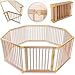 KIDUKU® Parque de bebé XXL 8 Piezas Corralito plegable puerta incluida, forma individual