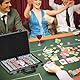 SPORTNOW Pokerkoffer Pokerset, Poker Komplett Set mit 400 Chips, 11,5 Gramm, 2 Kartendecks, 5 Würfeln, Innenfächer, Dealer-Scheibe, Spielmatte, Aluminiumkoffer