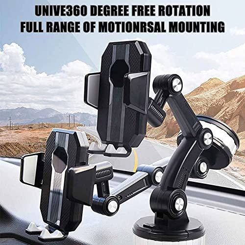Image of Car Phone Holder Mount for Dashboard, Windshield & Car Window - 360 Adjustable Long Arm Mobile Holder with Strong Suction Base, One-Touch Lock Clamp for Smartphones